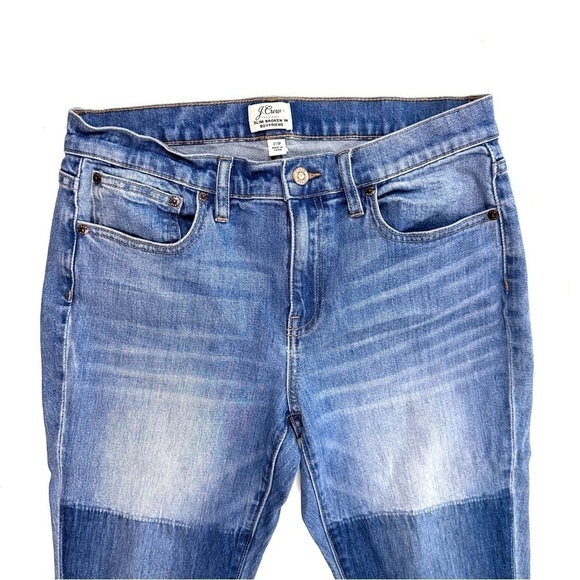 J Crew Slim Broken In Boyfriend distressed colorblock stretch jean sz 27P petite - Picture 4 of 16